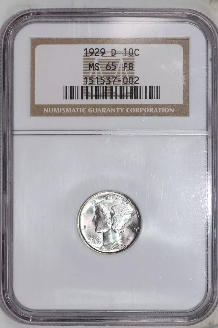 1929-D Mercury Dime Ngc Ms65 Fb - Very Pq (1 of 2)