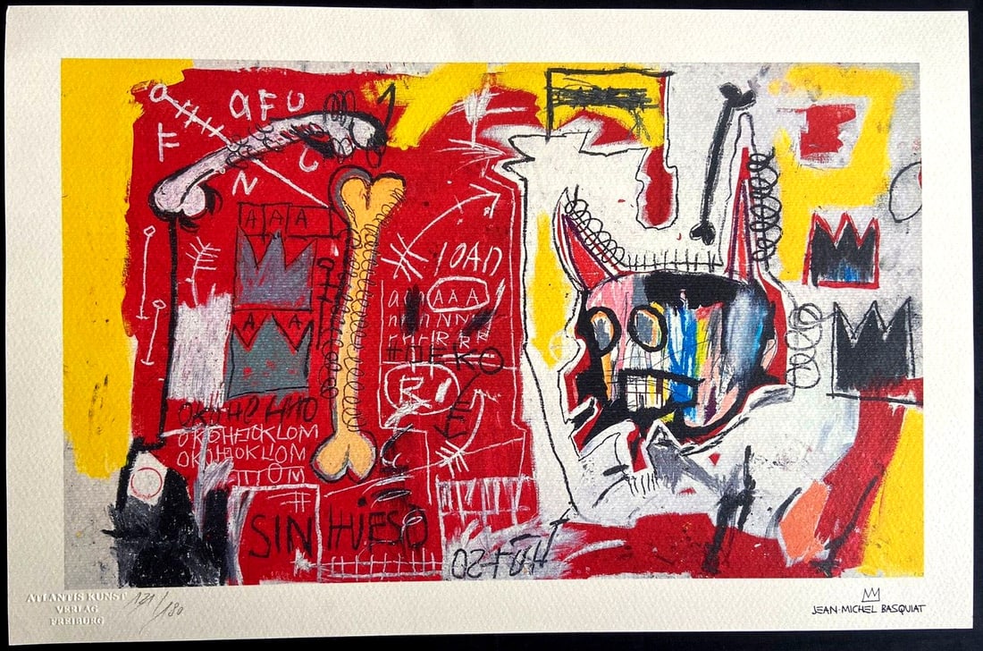 Jean-Michel-Basquiat, Lithograph Coa Original Signed Numbered In Pencil (1 of 12)