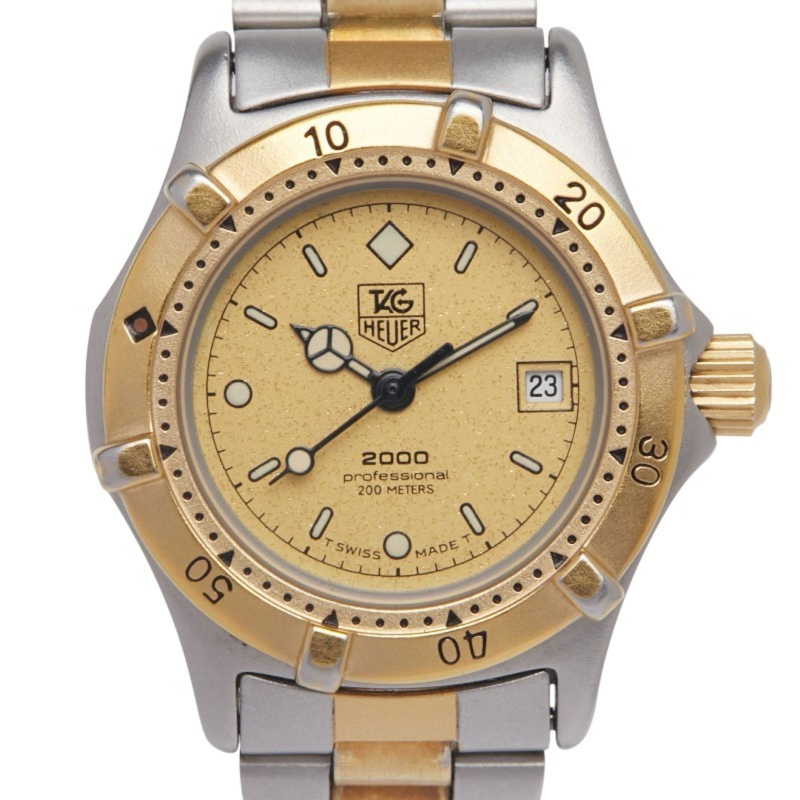 Tag Heuer 2000 Series Watch 964.008 Quartz Gold Dial Stainless Steel Plated (1 of 7)