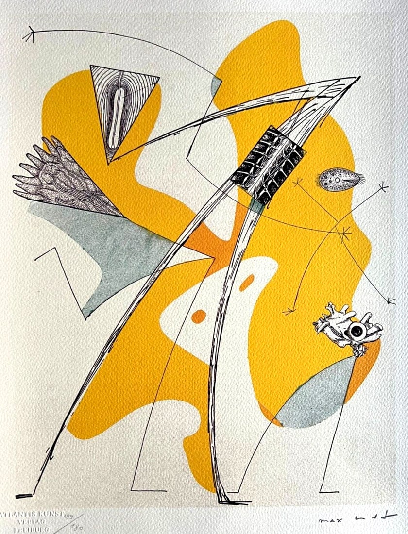 Max Ernst Lithograph Coa Signed Op Numbered By Hand (Joan Mir): Brand: Unbranded Max Ernst Lithograph COA Signed Op Numbered By Hand (Joan Mir) Max Ernst "P Arassiti " Chromolithography printed in 1978 in 180 specimens by Atlantis Verlag, Freiburg 31 x 40 cm Signa