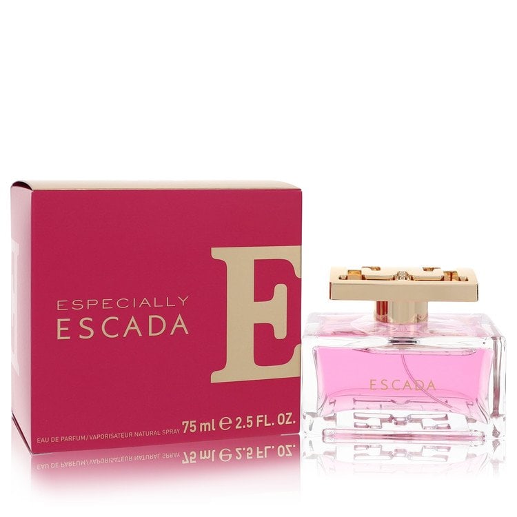 Especially Escada Perfume By Escada Eau De Parfum Spray: Brand: Escada Size: 2.5 oz Eau De Parfum Spray Grams: 400 Type: Eau De Parfum Spray Fragrance: Perfume for Women Product Disclaimer: Authentic fragrances; some boxes may show shelf wear. We strongly e