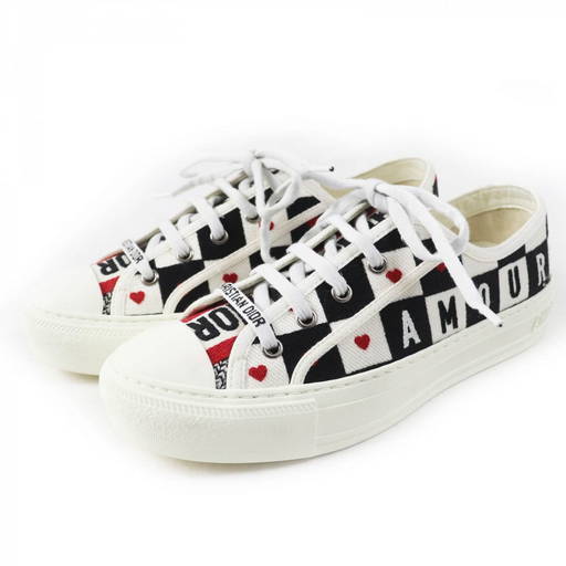 Christian Dior Womens Walk'n'dior Sneakers Embroidered Canvas