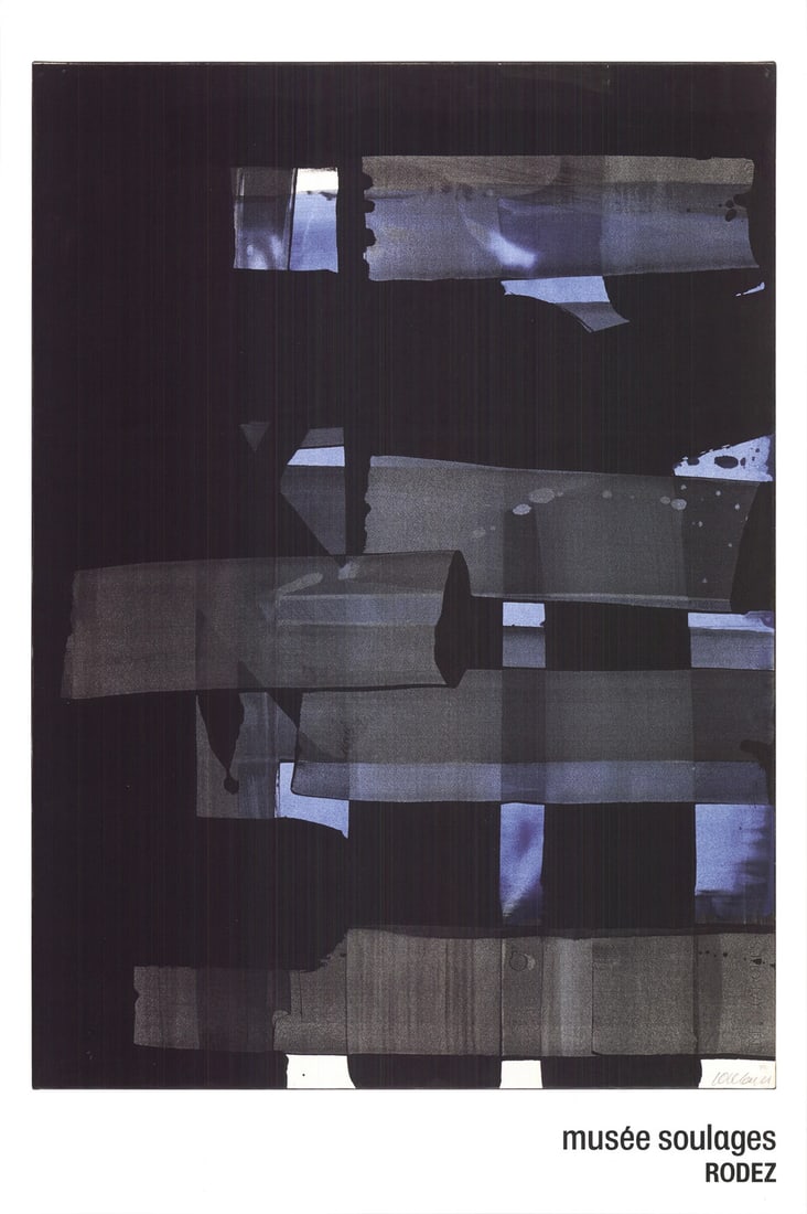 Pierre Soulages Gouache " Offset Lithograph Abstract (1 of 4)