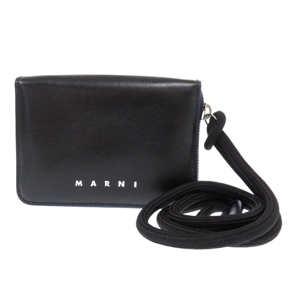 Marni Coin Case Pfmi0038U0 Leather Black Zip Around Wallet Women: Material: Leather Gender: Women Brand: MARNI Item: Coin case Type: Zip Around Wallet Gender: Women Color: black Material: leather Accessories: Storage box, storage bag Size: cm (approx.): W11 x H8.5x
