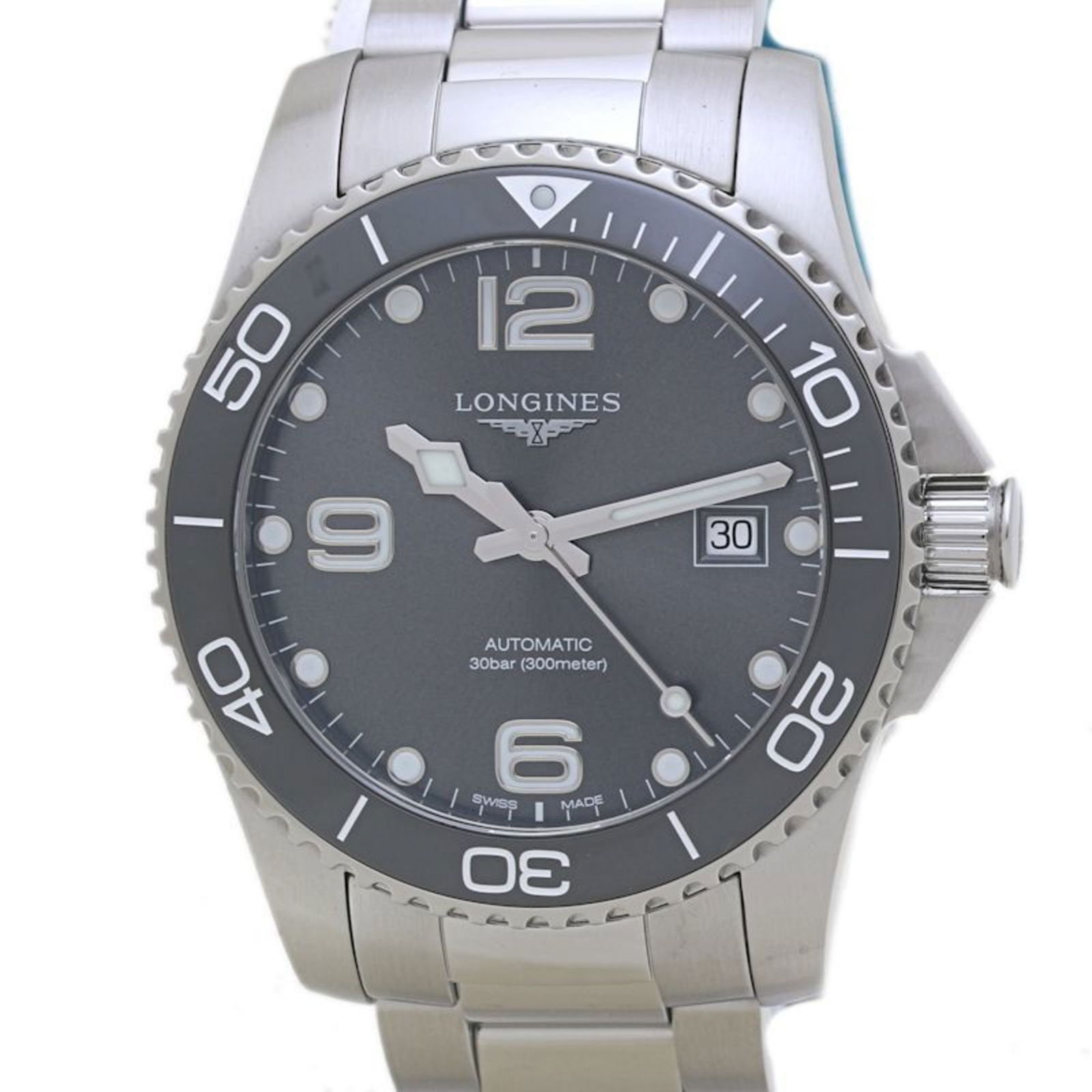 Longines Hydroconquest: Brand: Longines Type: Wristwatch Gender: Men Display: Analog Material (Case): Stainless Steel Material (Band): Stainless Steel Color (Dial): Gray Case Diameter: 41mm / 1.61'' Wrist Size: 22cm / 8.66''