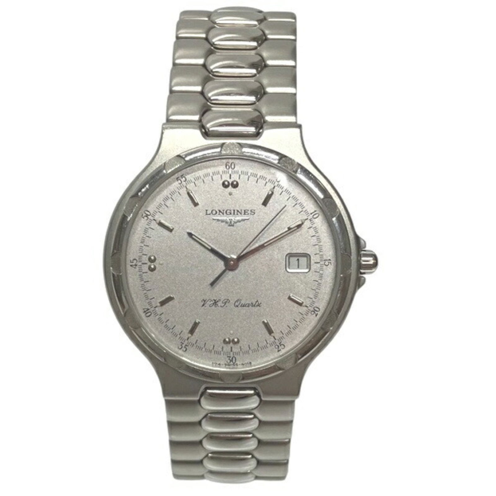 Longines Conquest L1.613.4 Quartz Vhs Date Watch: Brand: Longines Type: Wristwatch Gender: Men Material (Case): Stainless Steel Material (Band): Stainless Steel Color (Dial): Silver Case Diameter: 35mm / 1.38'' Wrist Size: 21cm / 8.26'' Condition: Us