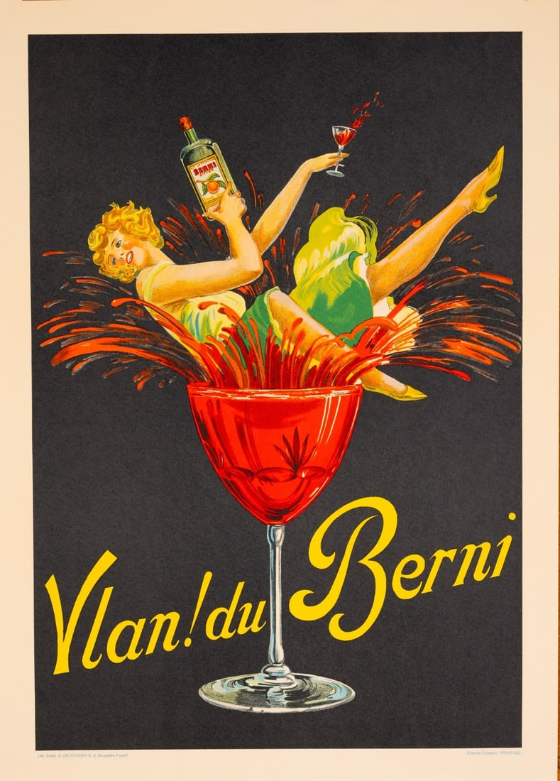 Vlan Du Berni Original Belgian Liqueur Poster Rycker Brussels C.1930S (1 of 3)