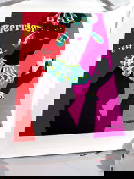 Villemot Perrier Femme Noir Necklace  1977 Authentic Original French Poster