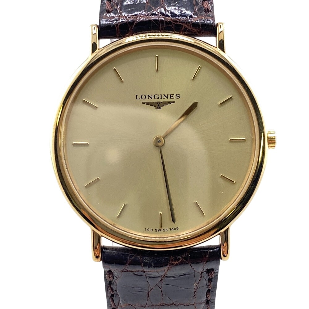 Longines Watches L4.620.2 Gold Plated, Leather Gold Grand Classic Gold Dial: Material: GP Gender: Mens Brand: LONGINES Item: Watches Model: Grand classic Type: Quartz Gender: mens Color: gold Material: Gold Plated, Leather Specification: Dial color : gold Accessories: None Siz