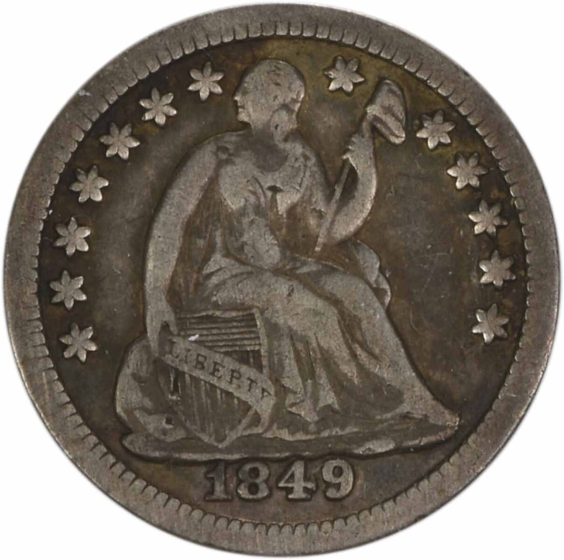1849/6 Liberty Seated Silver Half Dime Fs-301 Vf Uncertified (1 of 2)