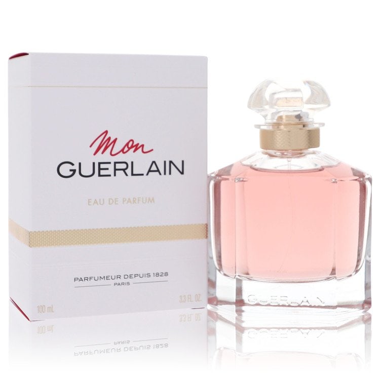 Mon Guerlain Perfume By Guerlain Eau De Parfum Spray: Brand: Guerlain Size: 3.3 oz Eau De Parfum Spray Grams: 500 Type: Eau De Parfum Spray Fragrance: Perfume for Women Product Disclaimer: Authentic fragrances; some boxes may show shelf wear. We strongly