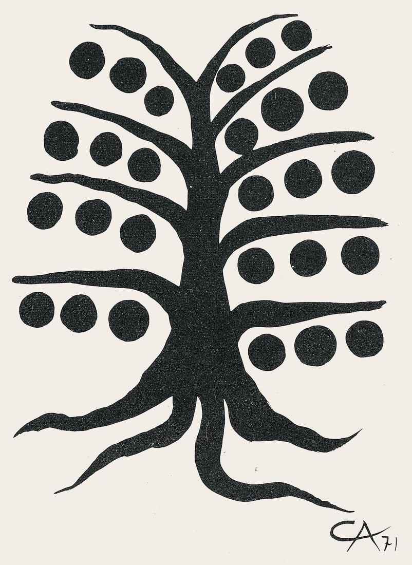 Alexander Calder, Composition, Derrire Le Miroir, Lithograph: Lithograph on vlin paper. Paper Size: 15 x 11 inches. Excellent condition. Inscription: Unsigned and unnumbered, as issued. Notes: From Derrire le miroir, N 195, 1971. Published by Aim Maeght, diteur,