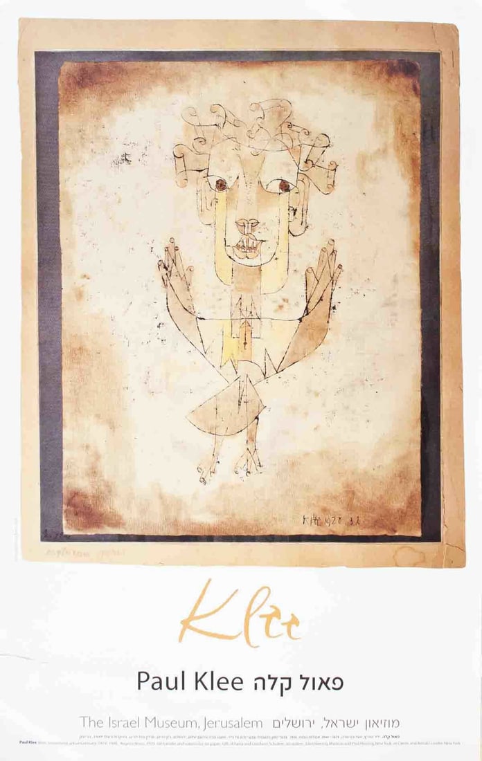 Paul Klee Angelus Novus " Poster Modernism Brown Vintage (1 of 1)