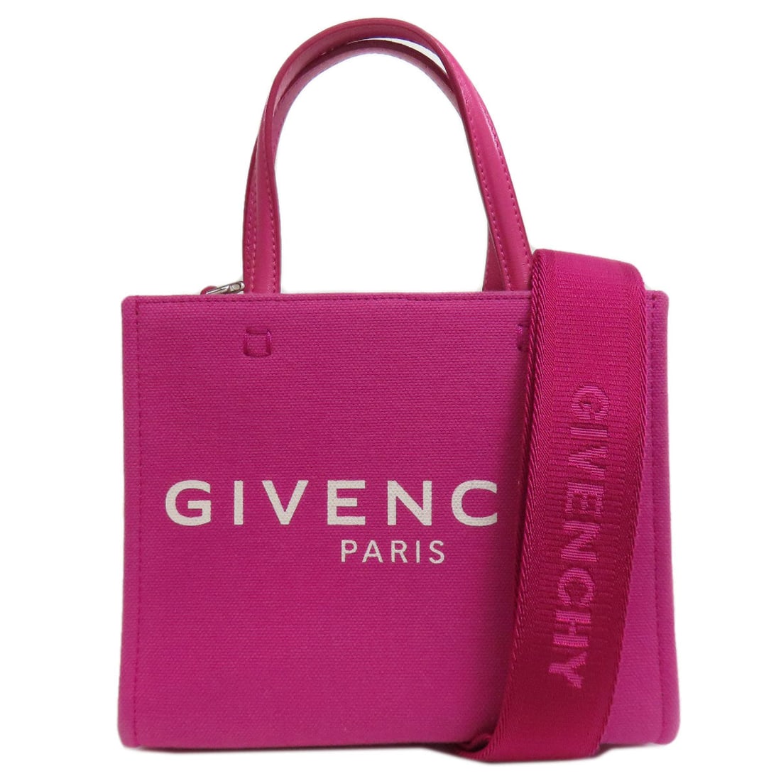 Givenchy Handbag Canvas Pink 2Way: Material: Canvas Gender: Women Brand: Givenchy Item: Handbag Model: 2WAY Gender: Women Color: pink Material: canvas Accessories: Shoulder strap Size: cm (approx.): W19 x H15.5 x D8.5 Shoulder: 131 inc