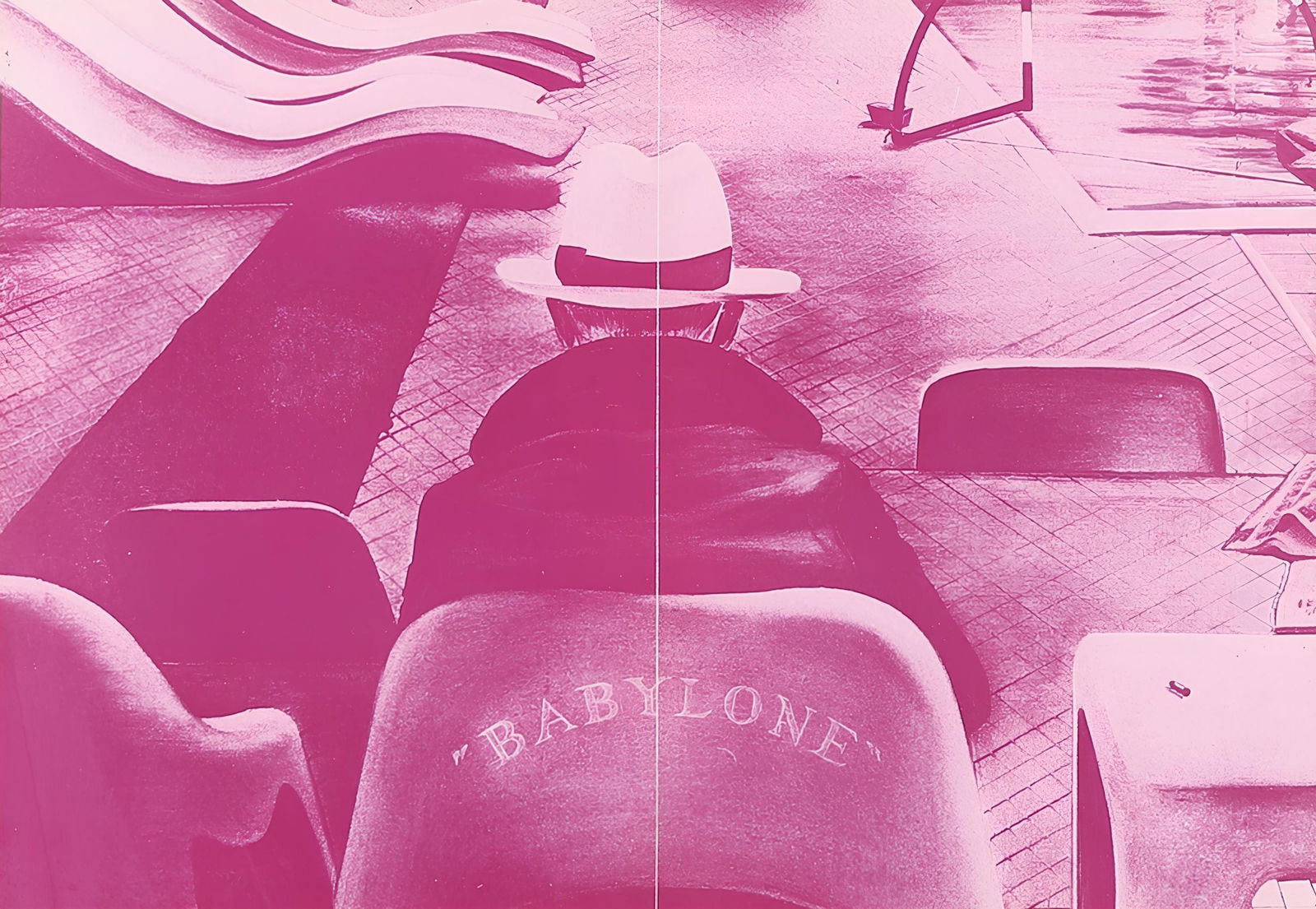 Jacques Monory, Composition, Derrire Le Miroir, Lithograph: Lithograph on vlin paper. Paper size: 15 x 22 inches. Excellent condition, with centerfold, as issued. Inscription: Unsigned and unnumbered, as issued. Good condition. Notes: From Derrire le miroir, N