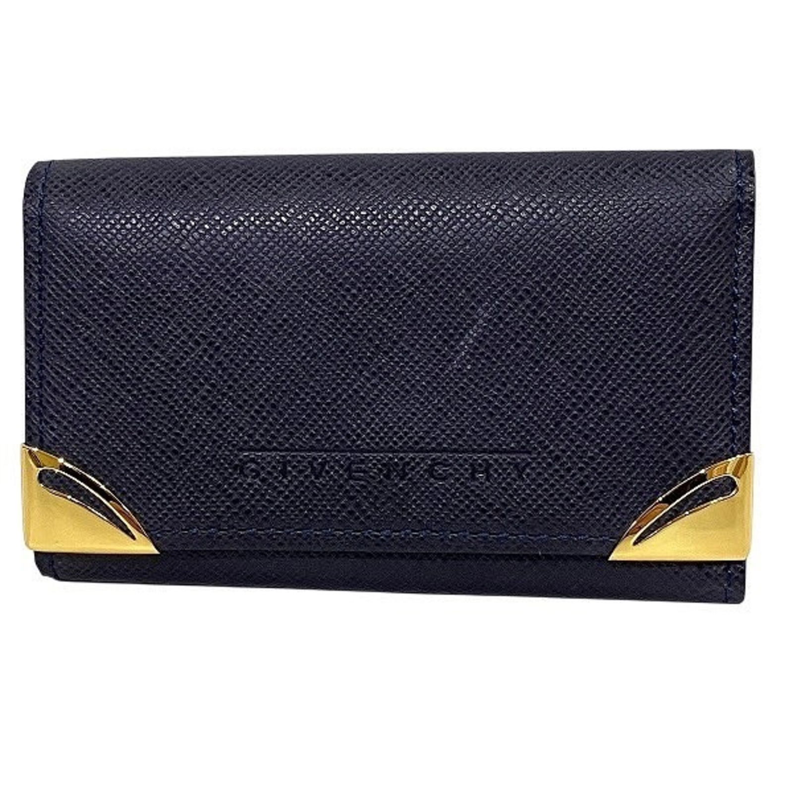 Givenchy Navy Leather 4-Ring Key Case: Brand: Givenchy Type: Keycase Color: Navy Gender: Men,Women Material: Leather Condition: Used (very good), A few traces of usage, some scratches / dirt can be seen but overall in very good condition P