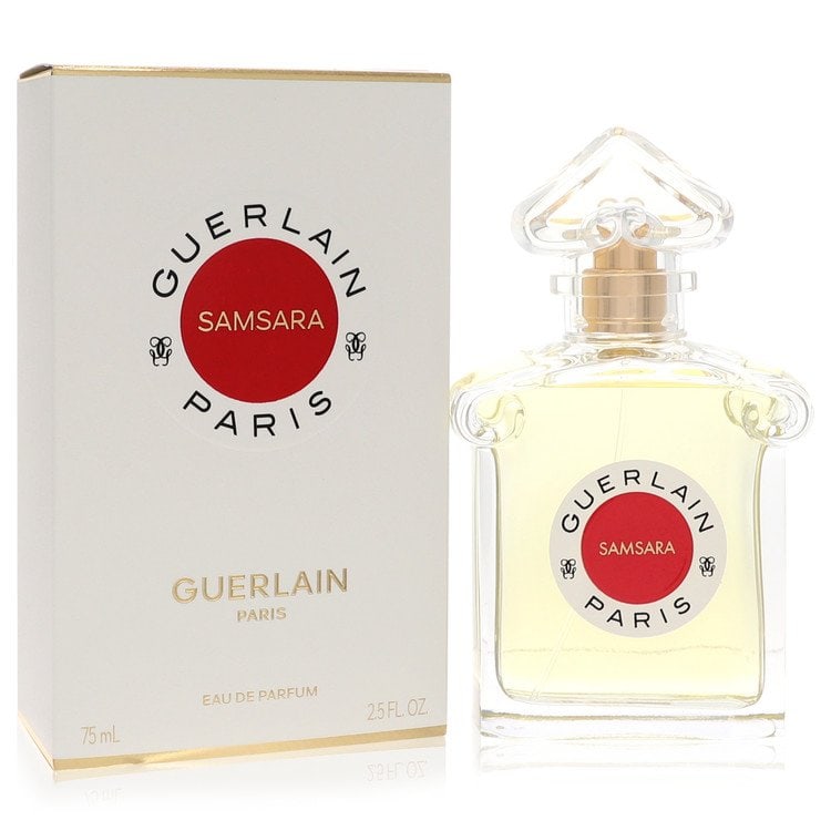 Samsara Perfume By Guerlain Eau De Parfum Spray: Brand: Guerlain Size: 2.5 oz Eau De Parfum Spray Grams: 400 Type: Eau De Parfum Spray Fragrance: Perfume for Women Product Disclaimer: Authentic fragrances; some boxes may show shelf wear. We strongly