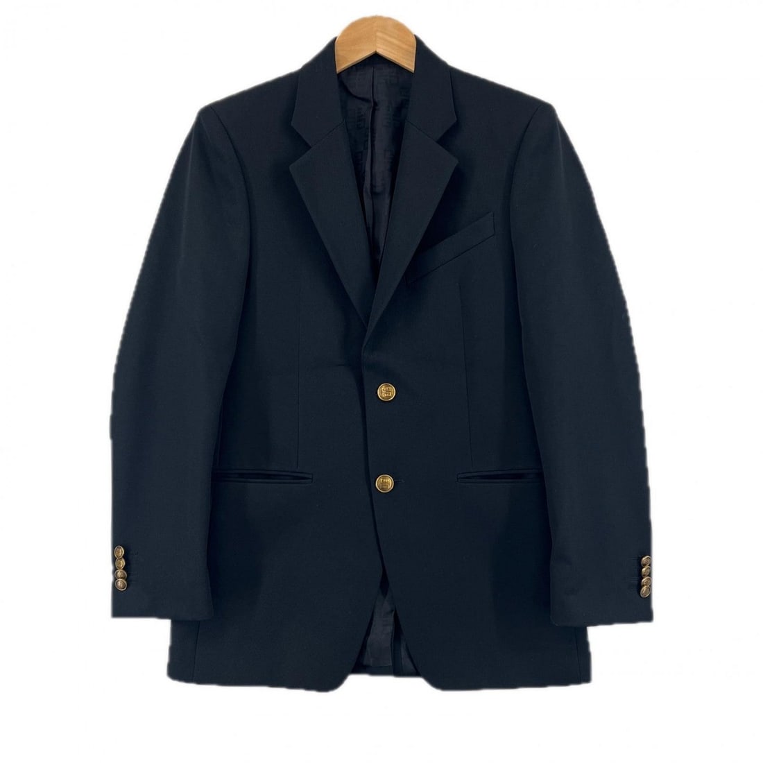 Givenchy Tailored Jacket Bm305S11Ye Polyester Black 46: Material: Wool Gender: Mens Brand: GIVENCHY Item: tailored jacket Gender: mens Color: black Material: Main: 55% polyester, Main: 45% wool, Lining: 100% rayon, Sleeve lining: 100% cupra, Part: 65% poly