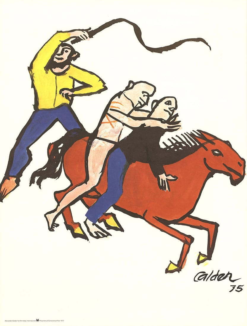 Alexander Calder Amnesty International " Poster Surrealism Multic: Artist: Alexander Calder Brand: Calder Alexander Country/Region Of Origin: usa Exact Year: 1977 Height: 30.5 Item Height: 30.5 Item Width: 23 Subject: Figures Portraits Type: Offset Lithograph Year Of