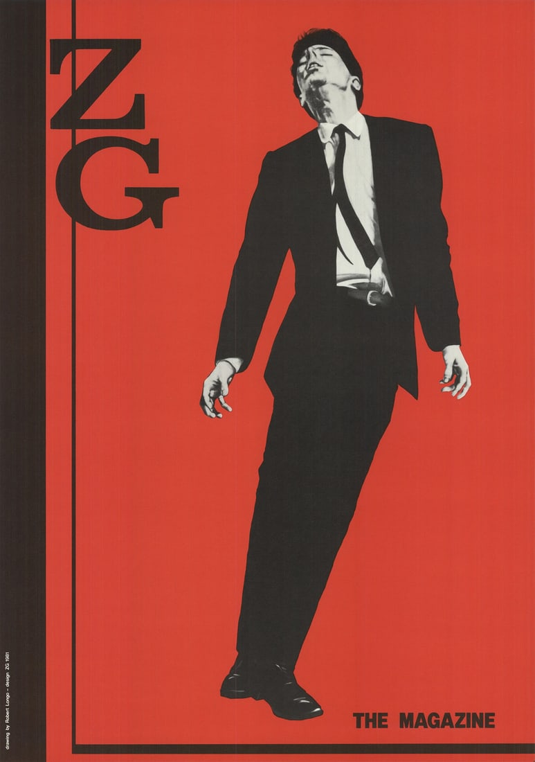 Robert Longo Zg Magazine, Jack Goldstein " Offset Lithograph Co: Artist: Robert Longo Brand: Longo Robert Country/Region Of Origin: USA Exact Year: 1981 Height: 23.5 Item Height: 23.5 Item Width: 16.5 Subject: Figures PortraitsBlack & White Type: Offset Lithograph