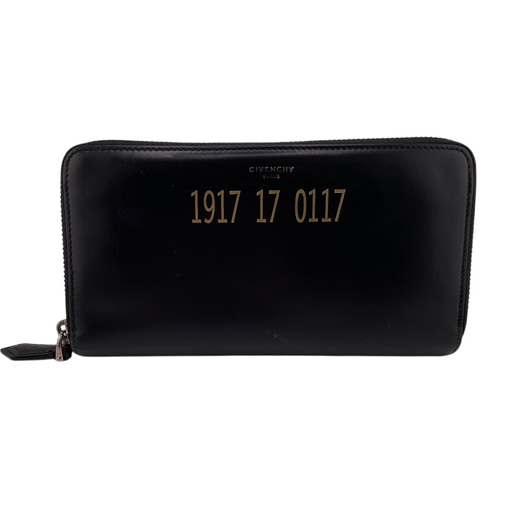Givenchy Long Wallet Purse Leather Black Zip Around 1917 17 0117 Mens(Unisex): Brand: GIVENCHY Item: Long Wallet Purse Line: 1917 17 0117 Type: Zip Around Gender: mens (Unisex) Color: black Material: leather Accessories: bag Size: cm (approx.): W18.9 x H10.5 inch (approx.): W7.4
