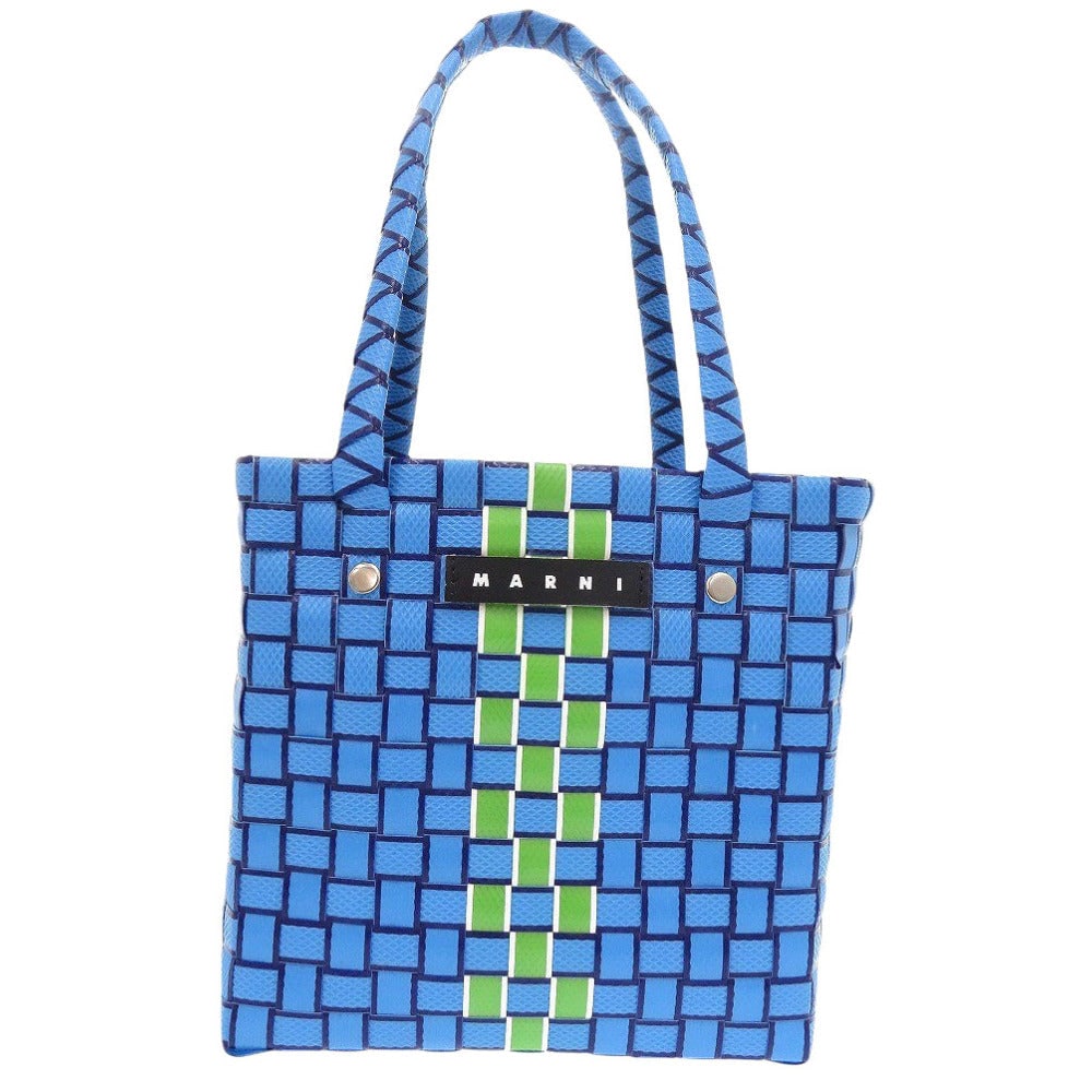 Marni Handbag M00638 0M848 Polypropylene Blue Market Woven: Gender: Women Brand: MARNI Item: Handbag Model: Market Woven Gender: Women Color: blue Material: polypropylene Accessories: storage bags Size: cm (approx.): W17 x H17 x D12 inch (approx.): W6.7 x H6.7