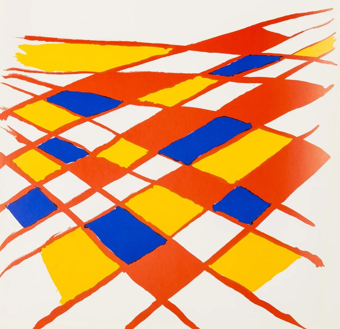 Alexander Calder, Composition, Derrire Le Miroir, Lithograph: Lithograph on vlin paper. Paper Size: 15 x 11 inches. Excellent condition. Inscription: Unsigned and unnumbered, as issued. Notes: From Derrire le miroir, N 190, 1971. Published by Aim Maeght, diteur,