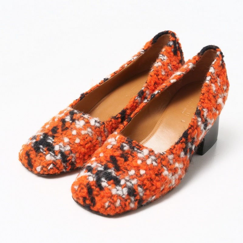 Marni Pumps Tweed X Leather Orange Women 36: Material: Leather Gender: Women Brand: MARNI Item: pumps Gender: Women Color: Orange Material: Tweed x leather Accessories: None Notation Size: 36 / US size?6 Shoe Size Chart Size: cm (approx.): JP si