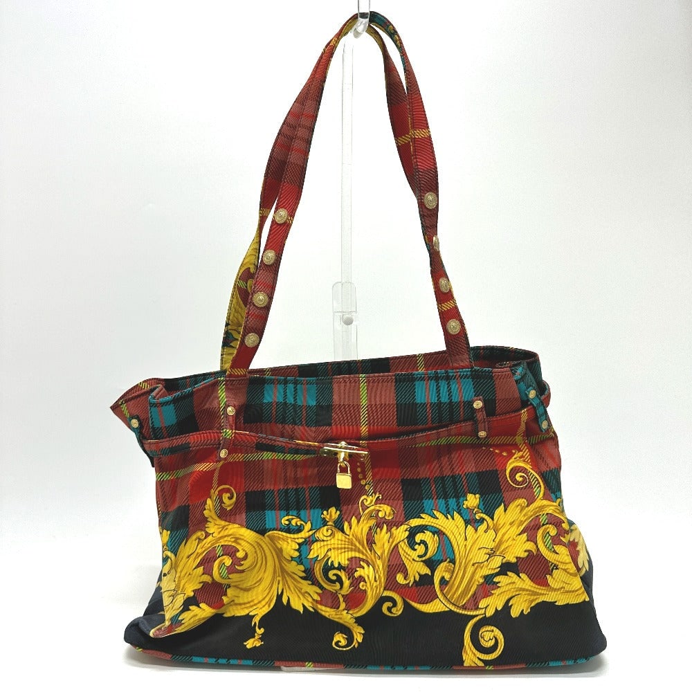 Versace Shoulder Bag Cotton Multicolor Tote Bag Shoulder Bag Baroque Pattern Women (1 of 13)