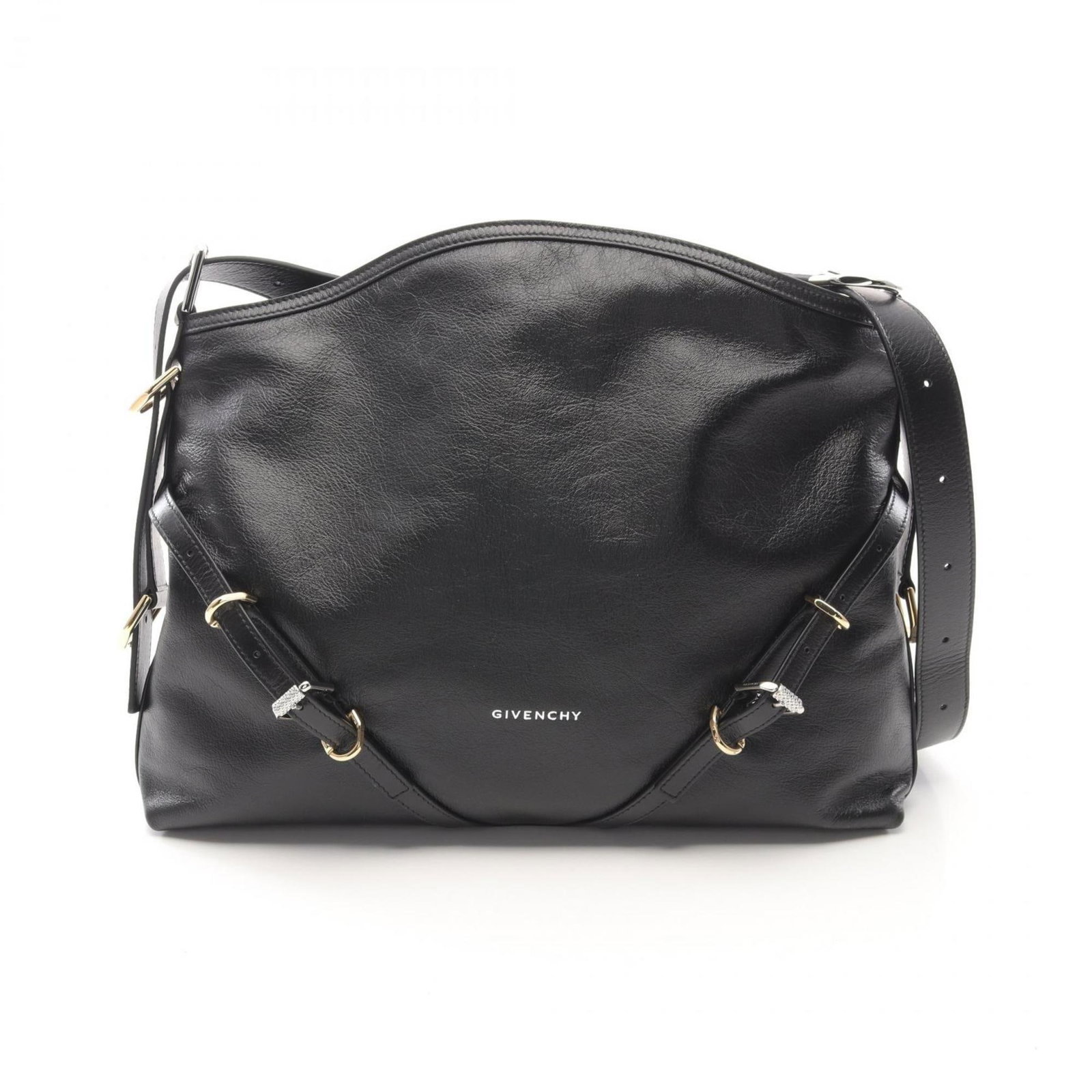 Givenchy Voyou Medium Shoulder Bag Leather: Brand: Givenchy Type: Shoulder Bag Material: Leather Color: Black Gender: Women Size (Hxwxd): 27cm x 38cm x 6.5cm / 10.62'' x 14.96'' x 2.55'' Condition: Opened (never used) Product Disclaimer: Pre-ow