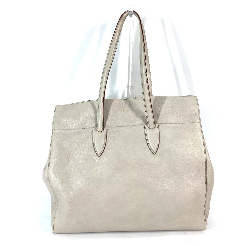 Max Mara Shoulder Bag Leather Greige Type Bag Logo Women: Material: Leather Gender: Women Pattern: Bag Brand: MAX MARA Item: Shoulder Bag Model: logo Line: Bag Gender: Women Color: Greige type Material: leather Accessories: storage bags Size: cm (approx.): W