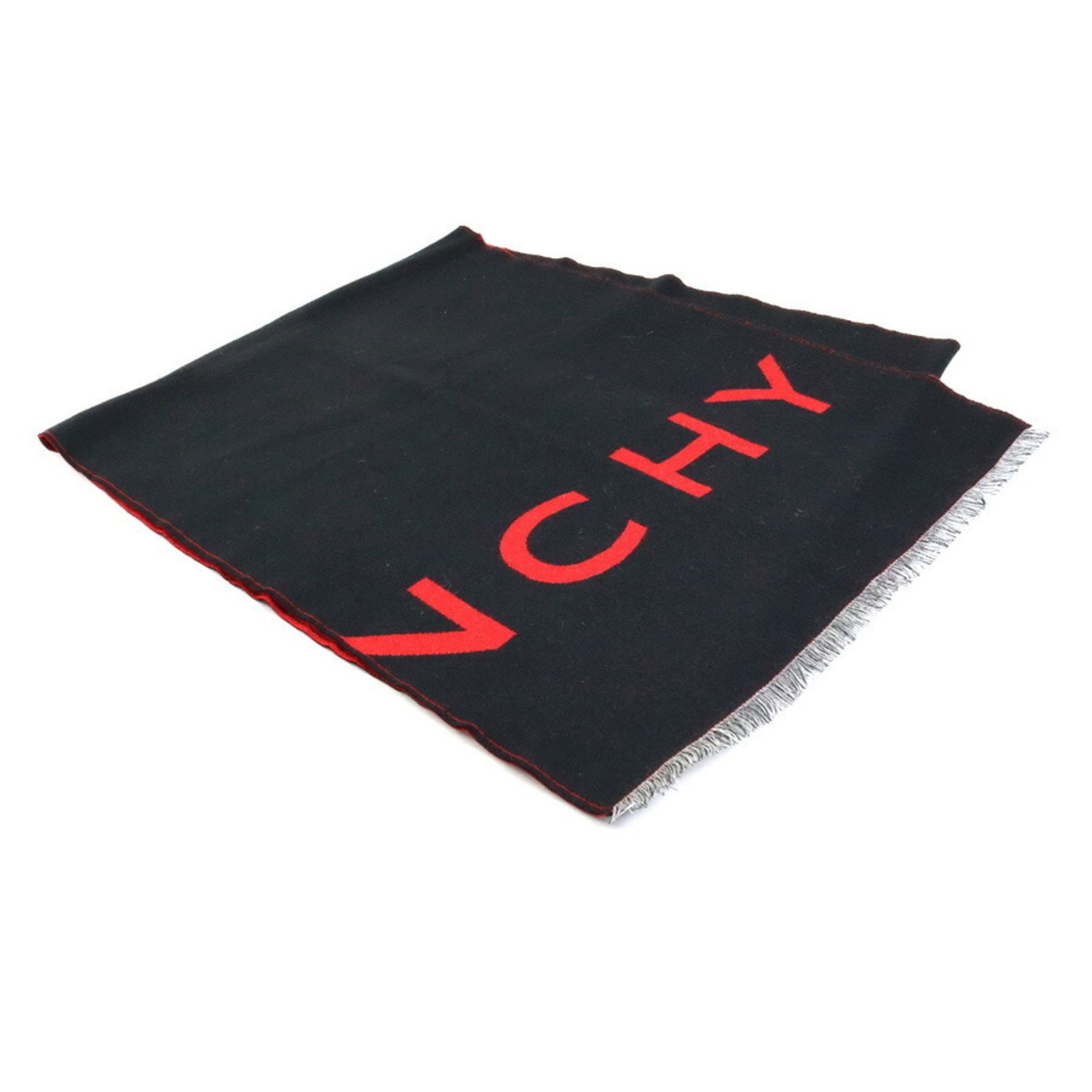Givenchy Scarf Wool/Silk Black X Red: Brand: Givenchy Type: Shawl Gender: Women,Men Color: Black, Red Color Material: Wool , Silk Size (Lxw): 1.88m x 36cm / 74.01'' x 14.17'' Condition: Used (very good), A few traces of usage, some scratc