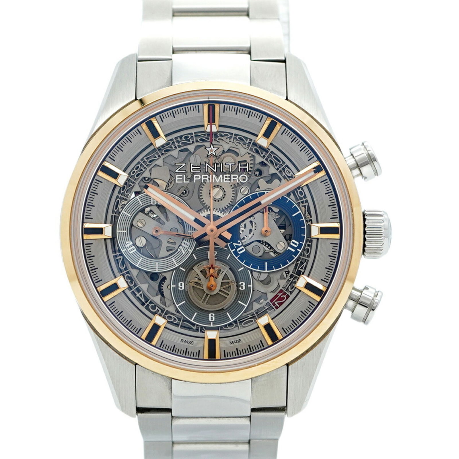 Zenith Chronomaster 51.2151.400 78.C810 Skeleton Dial: Brand: Zenith Type: Wristwatch Gender: Men Material (Band): Stainless Steel Case Diameter: 38mm / 1.5'' Wrist Size: 13cm / 5.11'' Condition: Used (good), Traces of usage, scratches / dirt can be seen