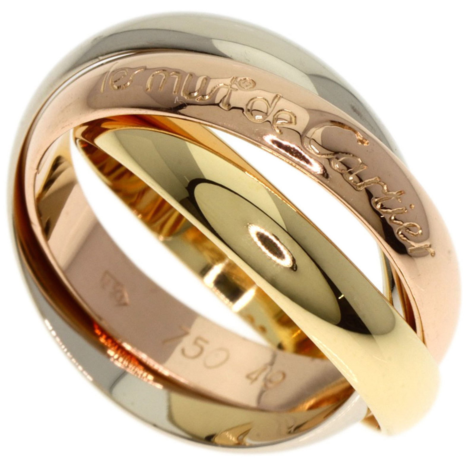 Cartier Trinity #49 Ring 18K Yellow Gold K18Pg K18Wg (1 of 9)