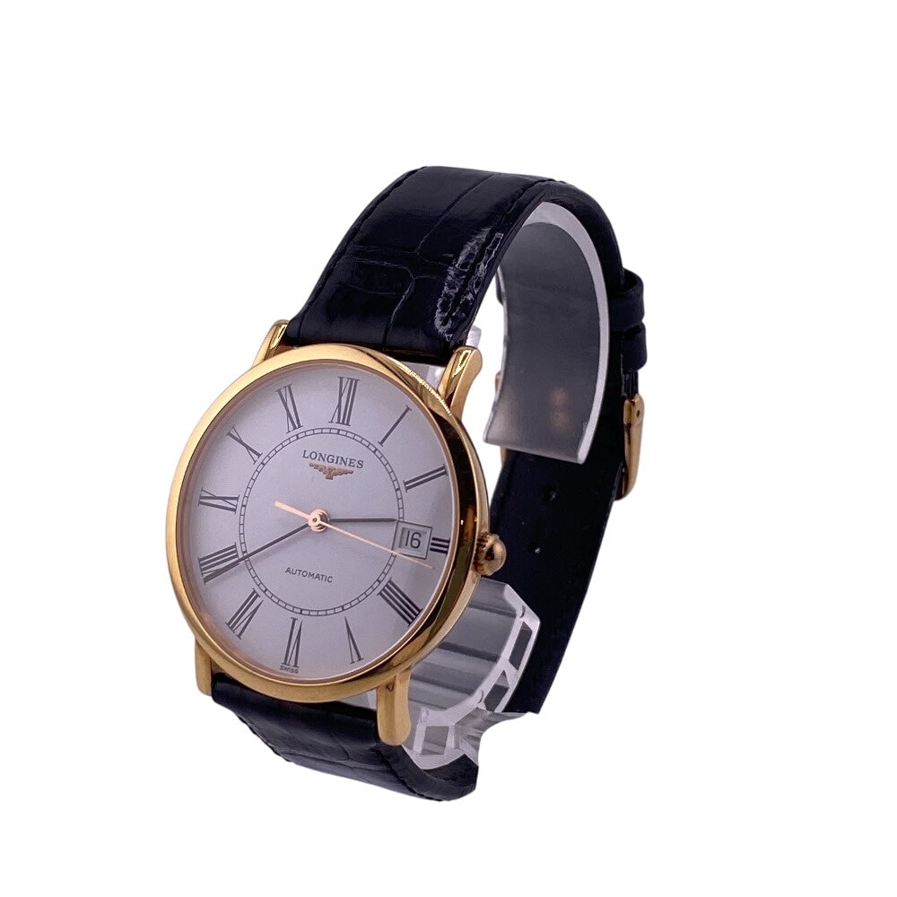 Longines Watches Mechanical Automatic L4.778.8 K18 Yellow Gold, Leather White Elegant Collection: Material: Leather Gender: Mens Brand: LONGINES Item: Watches Model: Elegant collection Gender: mens Color: white Material: K18 Yellow Gold, Leather Specification: Movement : Mechanical Automatic Dial