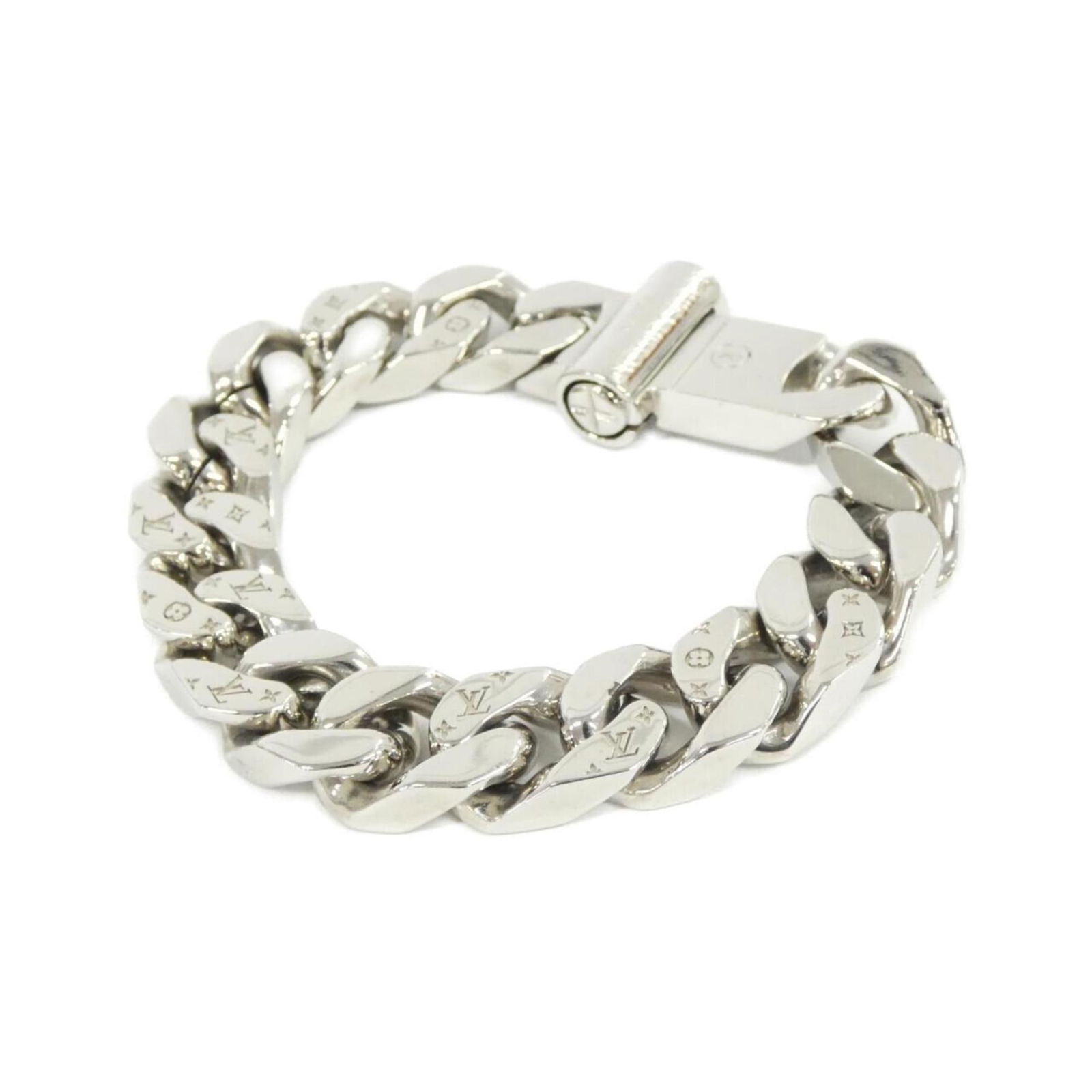 Louis Vuitton Lv Chain Links Bracelet M M69988: Brand: Louis Vuitton Type: Charm Bracelet Gender: Women Color: Silver Length: 19cm / 7.48'' Condition: Used (very good), A few traces of usage, some scratches / dirt can be seen but overall in very go