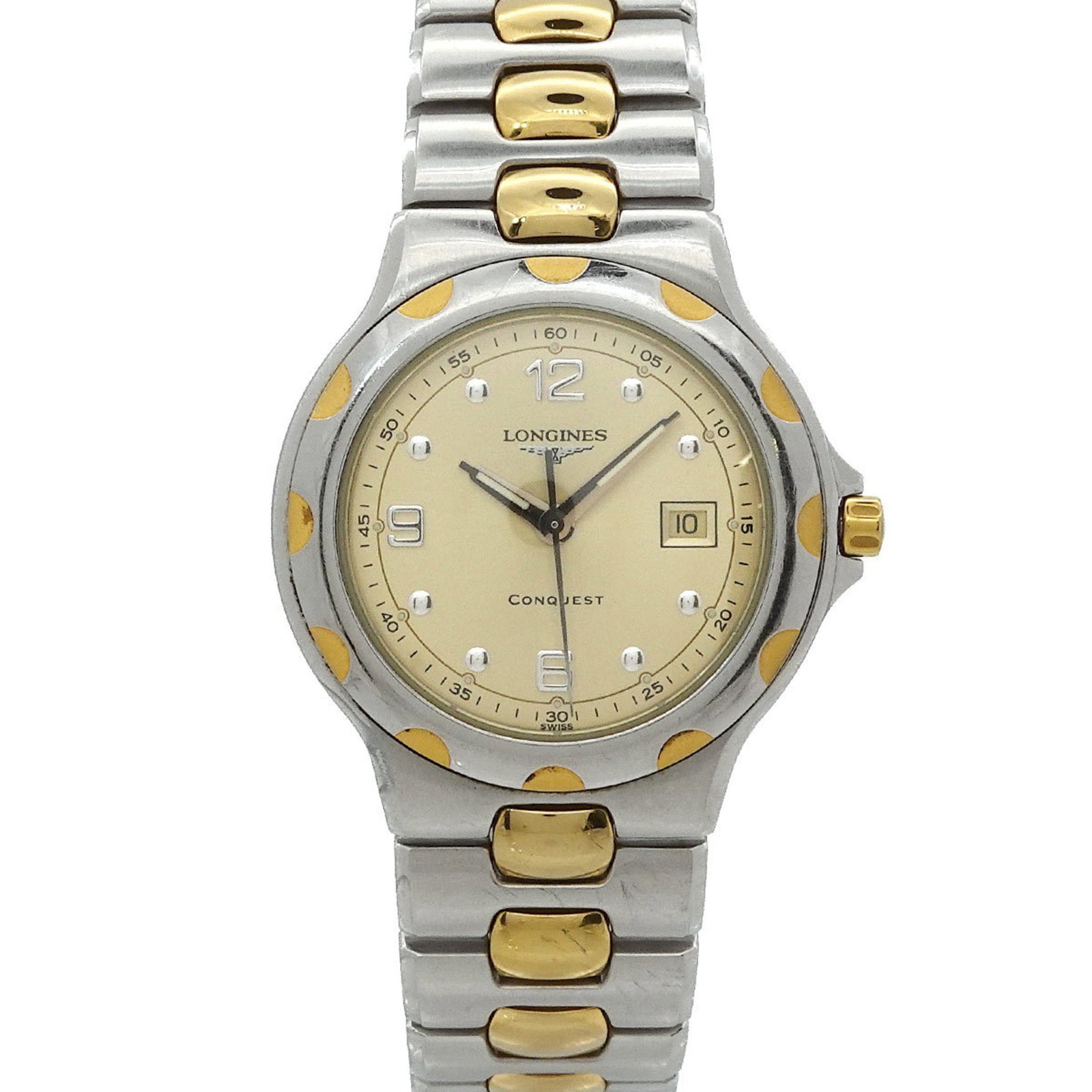 Longines Conquest L1 505 3 Women'S Watch With Date Display: Brand: Longines Type: Wristwatch Gender: Women Material (Case): Gold Plated, Stainless Steel Material (Band): Gold Plated, Stainless Steel Color (Dial): Champagne Case Diameter: 30mm / 1.18'' Wrist Si
