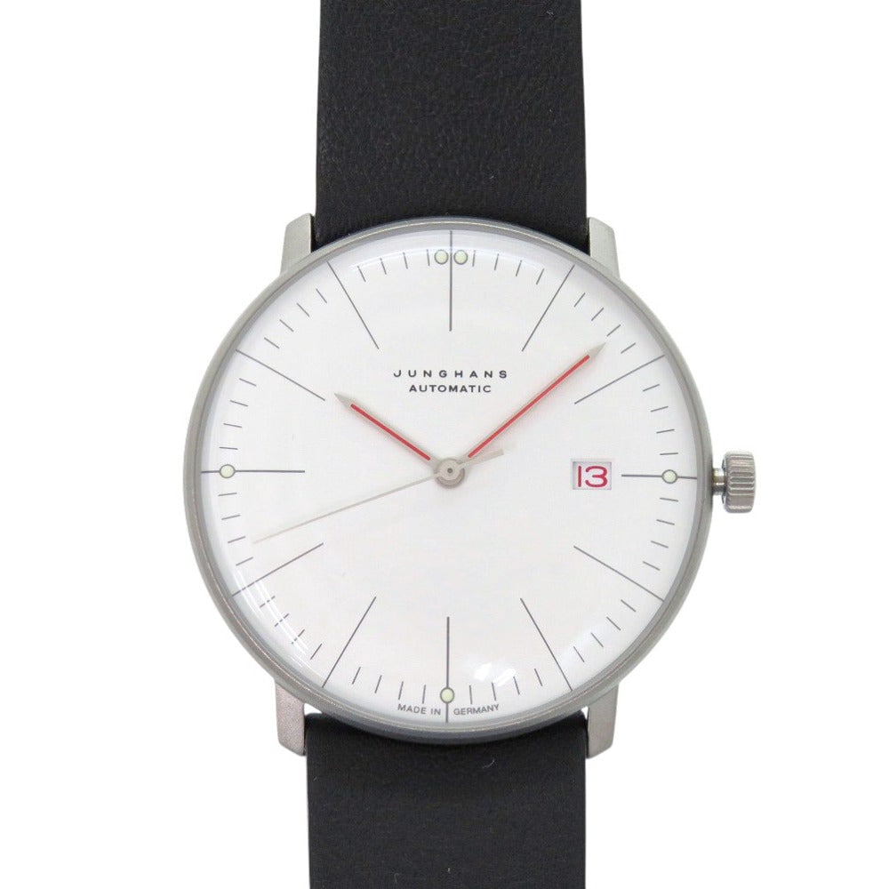Junghans Watches Mechanical Automatic 027/4009.02 Stainless Steel , Leather White Max Bill Bauhaus: Material: Leather Gender: Mens Brand: JUNGHANS Item: Watches Model: Max Bill Bauhaus Type: Mechanical Automatic Gender: mens Color: white Material: Stainless Steel , Leather Specification: Movement :