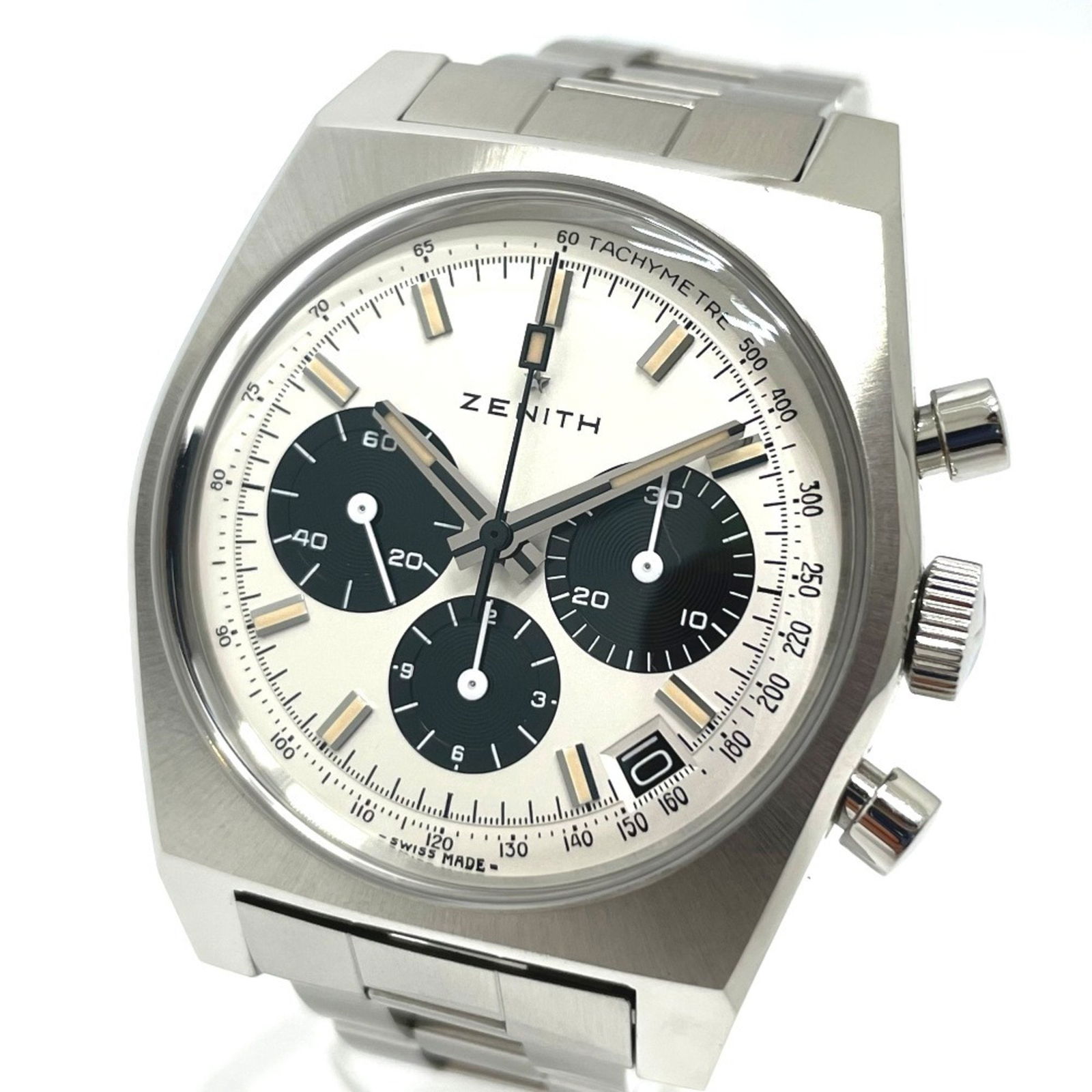 Zenith 3.L384.400 Lupin The Third 2Nd Edition Japan Limited 200 Pieces Revival A384 Chronomaster: Brand: Zenith Type: Wristwatch Gender: Men Material (Case): Stainless Steel Material (Band): Stainless Steel Color (Dial): White Case Diameter: 37mm / 1.46'' Wrist Size: 16cm / 6.29'' Condition: Used