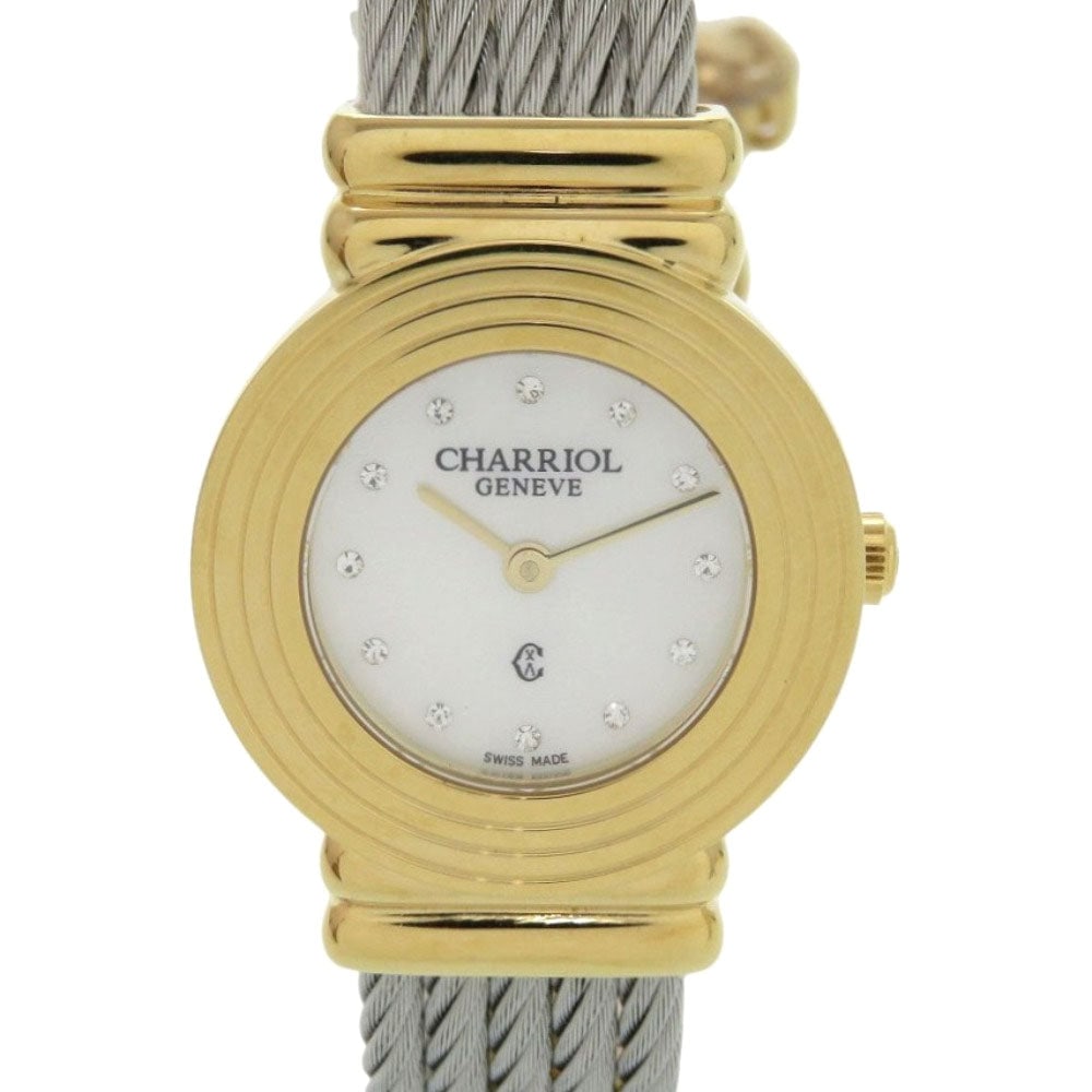 Charriol Watches Quartz Stainless Steel White Shell Saint-Tropez 12P Diamond White Shell Dial: Material: Stainless steel Gender: Women Brand: CHARRIOL Item: Watches Model: Saint-Tropez 12P diamond Type: Quartz Gender: Women Color: White shell Material: Stainless Steel Specification: Movement :