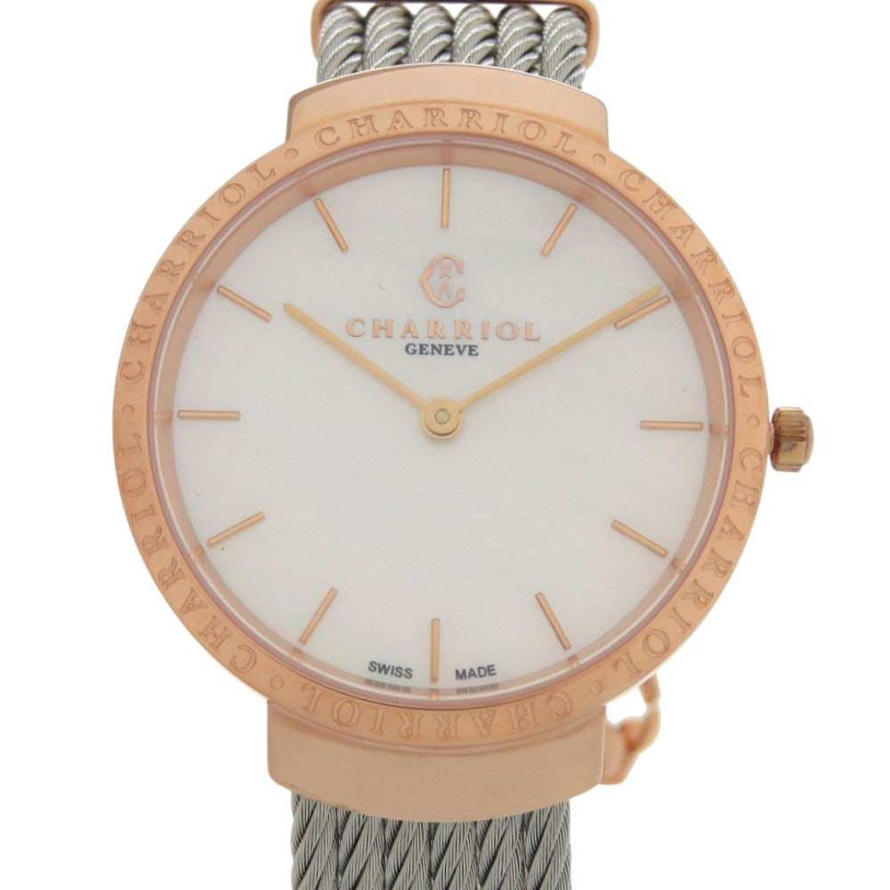 Charriol Watches Quartz Stainless Steel White Shell Saint Tropez White Shell Dial: Material: Stainless steel Gender: Women Brand: CHARRIOL Item: Watches Model: Saint Tropez Type: Quartz Gender: Women Color: White shell Material: Stainless Steel Specification: Movement : Quartz Dial