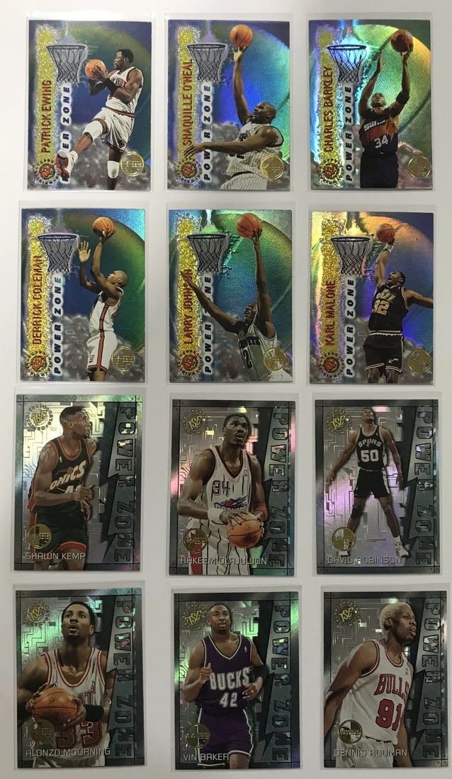 1996 Topps Stadium Club Power Zone Members Only Basketball Lot (12 Cards): Brand: Topps Stadium Club 1996 Topps Stadium Club Power Zone Members Only Basketball Lot (12 Cards)Players include, Patrick Ewing, Shaquille O`Neal, Charles Barkley, Derrick Coleman, Larry Johnson, Ka