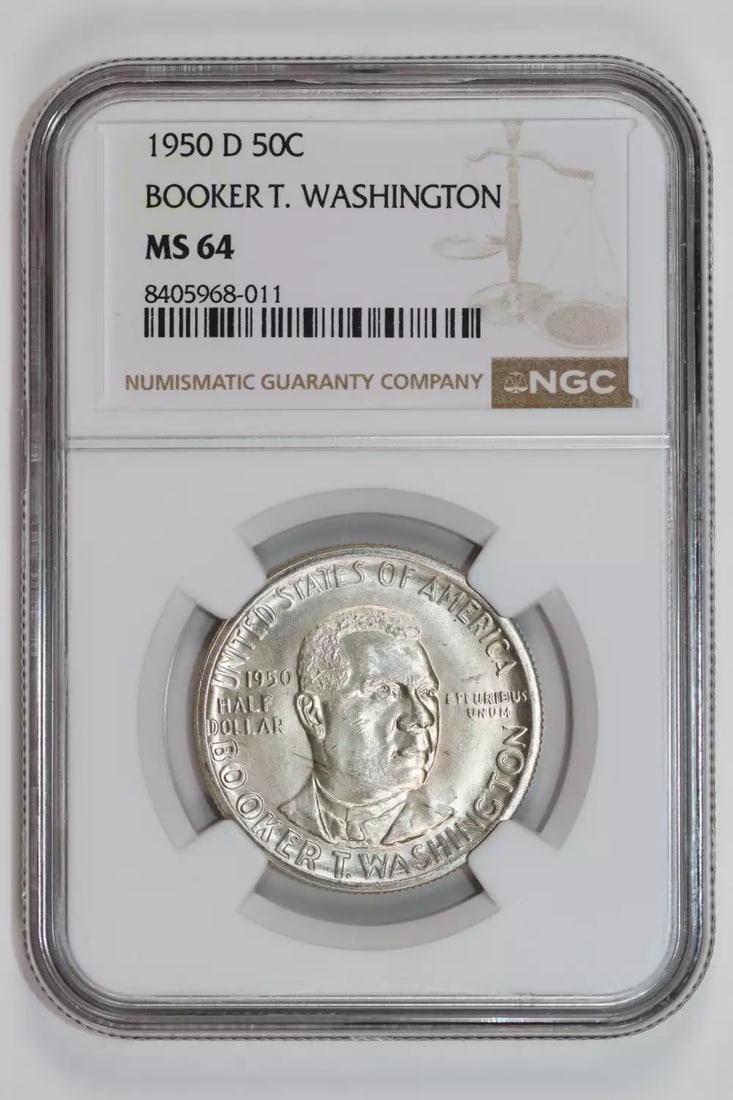 1950-D Booker T Washington Commemorative Half Dollar Ngc Ms64 (1 of 2)