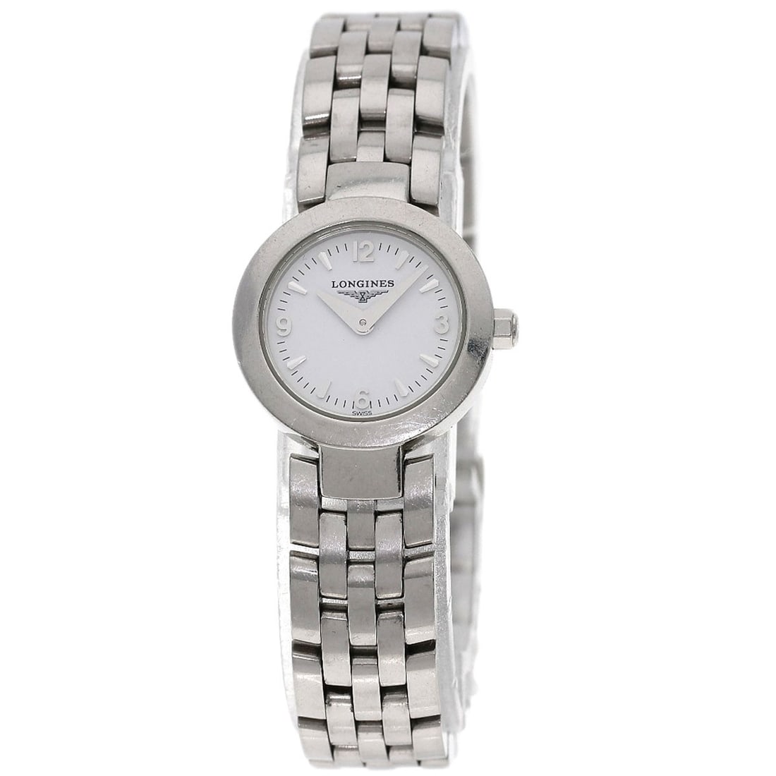 Longines Dolcevita Watches L5.174.4 Stainless Steel/Stainless Steel Ladies: Brand: LONGINES Style: Watches Material: Stainless Steel Color: - Display: Analog display Movement: Quartz Type: Wristwatch Exterior Color: Silver Wrist Size: 5.70inch Product Disclaimer: Items may ex