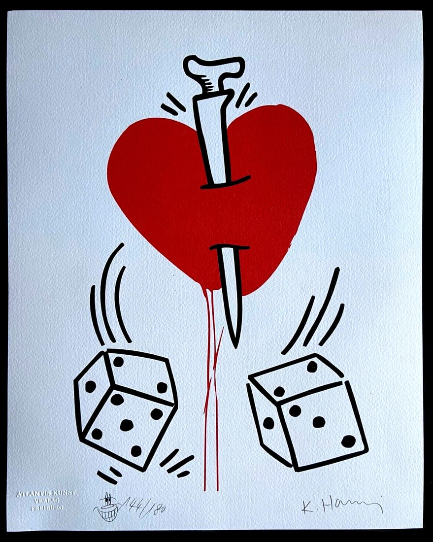 Keith Haring Lithograph Coa Signed Numbered By Hand /Stamp (1 of 9)