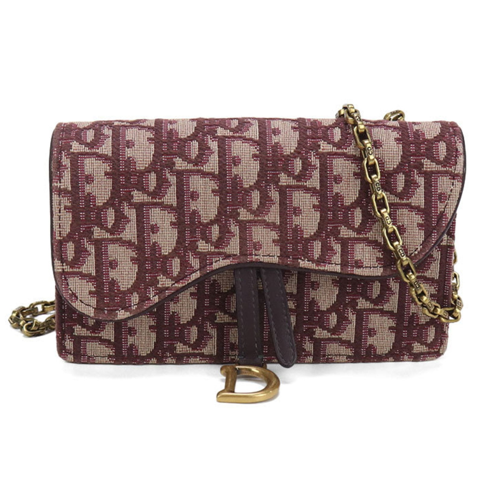 Christian Dior Dior Dior Crossbody Shoulder Bag S5614Ctzq Chain Pouch Small Saddle: Brand: Christian Dior Type: Shoulder Bag Material: Jacquard Color: Red Color Gender: Women Size (Hxwxd): 10.5cm x 17cm x 3.5cm / 4.13'' x 6.69'' x 1.37'' Condition: Used (very good), A few traces of u