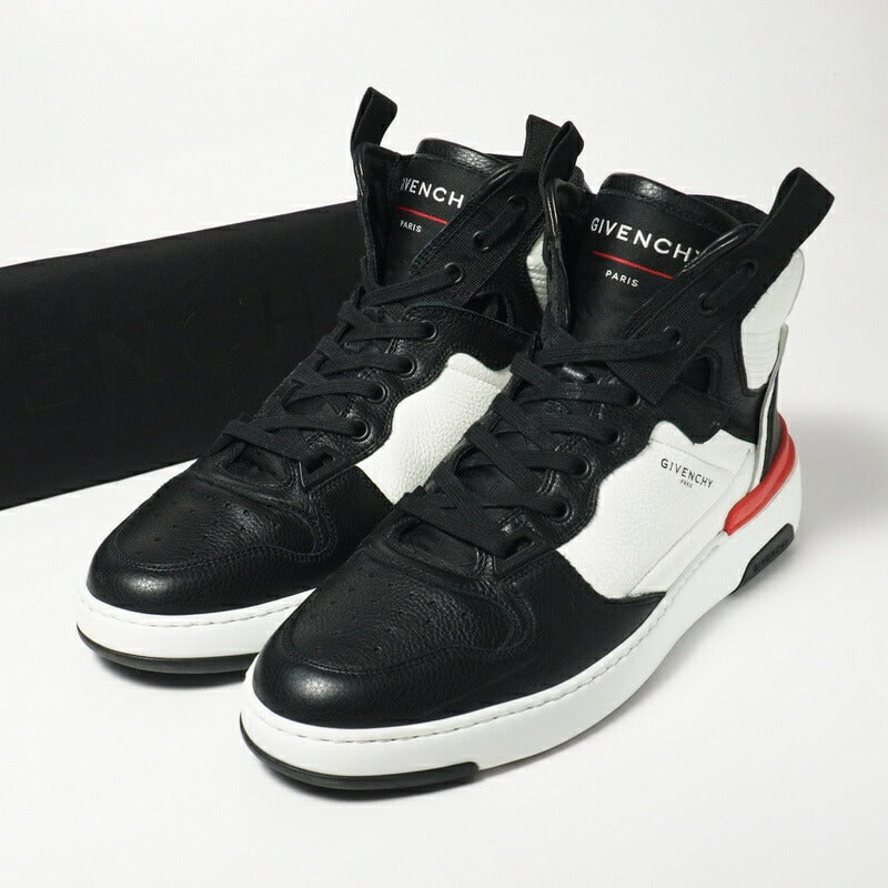 Givenchy Sneakers Leather Black / White: Material: Leather Gender: Mens Brand: GIVENCHY Item: sneakers Model: WING Gender: mens Color: Black / white / red Material: leather Accessories: storage bags Notation Size: 41 / US size?7.5 Shoe Size