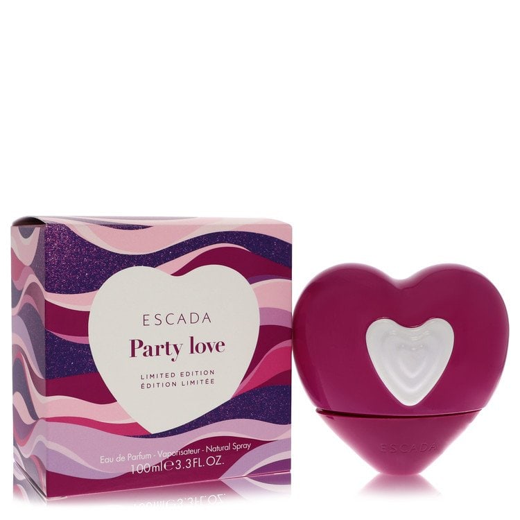 Escada Party Love Perfume By Escada Eau De Parfum Spray: Brand: Escada Size: 3.3 oz Eau De Parfum Spray Grams: 500 Type: Eau De Parfum Spray Fragrance: Perfume for Women Product Disclaimer: Authentic fragrances; some boxes may show shelf wear. We strongly e
