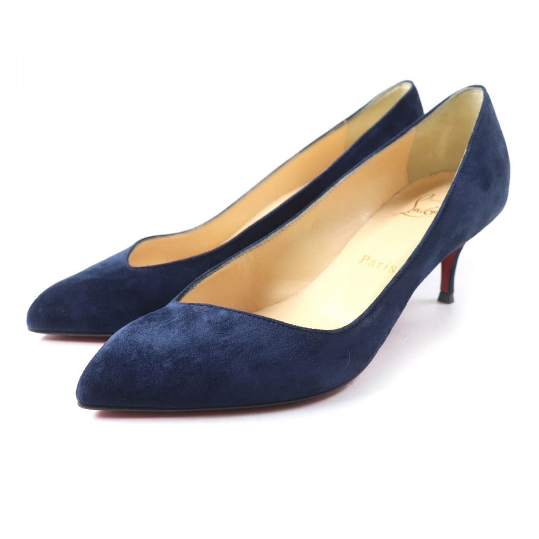 Christian Louboutin Pumps 3181229 Main: Material: Leather Gender: Women Brand: Christian Louboutin Item: pumps Model: CORNEILLE 55 Gender: Women Color: Navy Material: Main: Suede leather Accessories: Box (damaged), storage bag, spare lift,