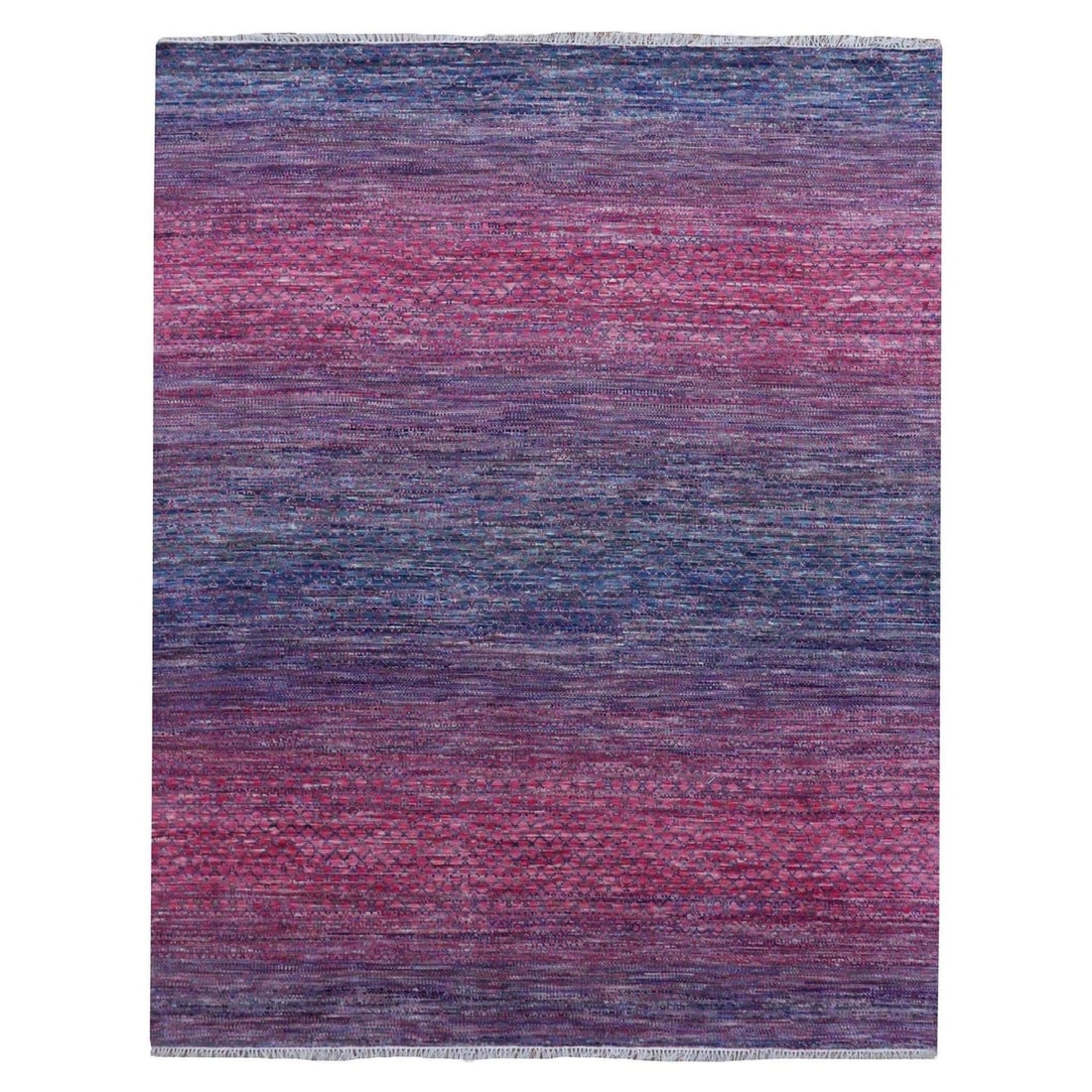 8'1"X10'2" Pink Pure Wool Hand Knotted Modern Chiaroscuro Collection Rug: Style: Modern Type: Indoor Material: Wool Color: Pink Item Length: 122 Item Width: 97 Rug Type: Hand Knotted Pile: Wool Shape: Rectangular Field Color: Pink Size: 8"1" x 10"2" / 246 CM X 310 CM Age: 2